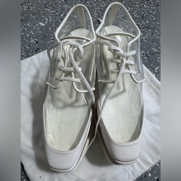 CLEAR STELLA MCCARTNEY WHITE PLATFORM SHOES - Picture 1 of 9